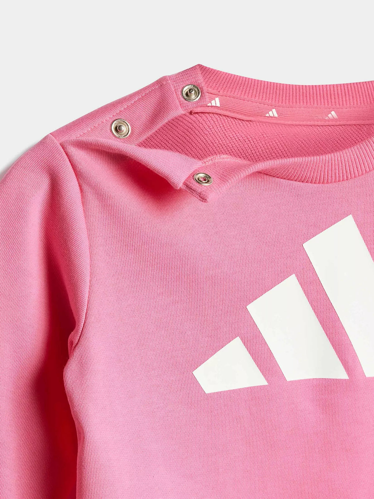 Tuta Rosa Garzata Adidas con Logo Frontale - Neonata