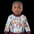 Felpa in Cotone con Orsetto e Logo Guess - Neonato