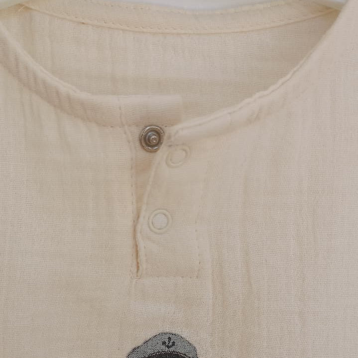 Camicia Body in Cotone Corredino - Neonato