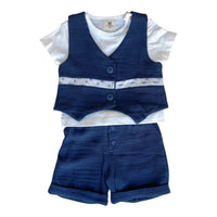Completo 3 Pz T-shirt+ Pantaloncino+ Gilet Corredino - Neonato