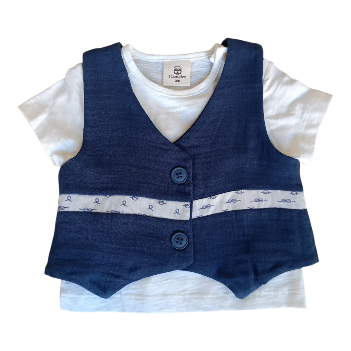 Completo 3 Pz T-shirt+ Pantaloncino+ Gilet Corredino - Neonato