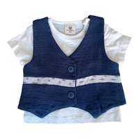 Completo 3 Pz T-shirt+ Pantaloncino+ Gilet Corredino - Neonato