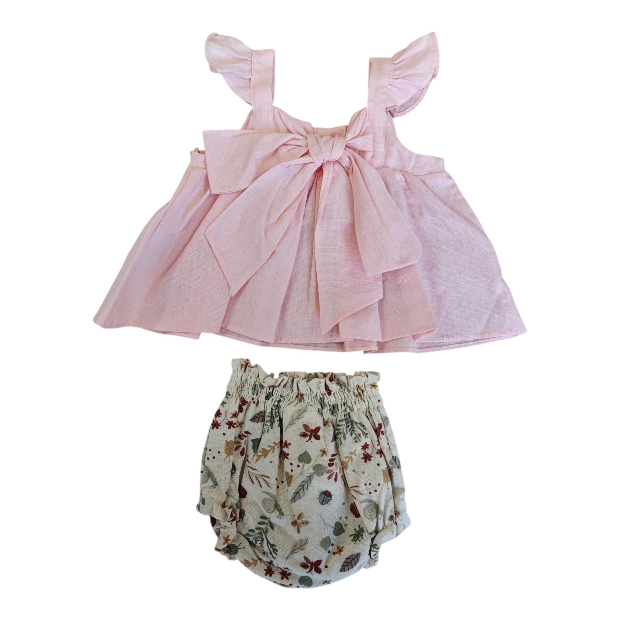 Completo 2 Pezzi Top + Coulotte Corredino - Neonata