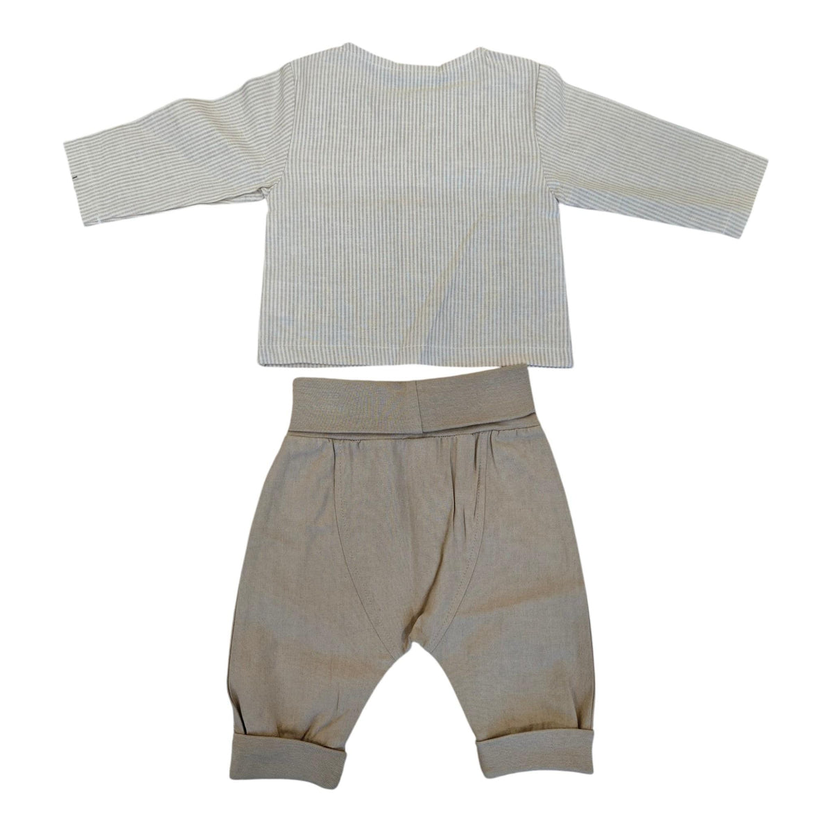 Completo 2 Pezzi in Lino Pantalone + Camicia Corredino - Neonato