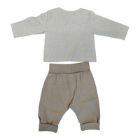 Completo 2 Pezzi in Lino Pantalone + Camicia Corredino - Neonato