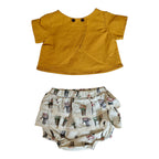 Completo 2 Pezzi Blusa+ Coulotte in Lino Corredino - Neonata