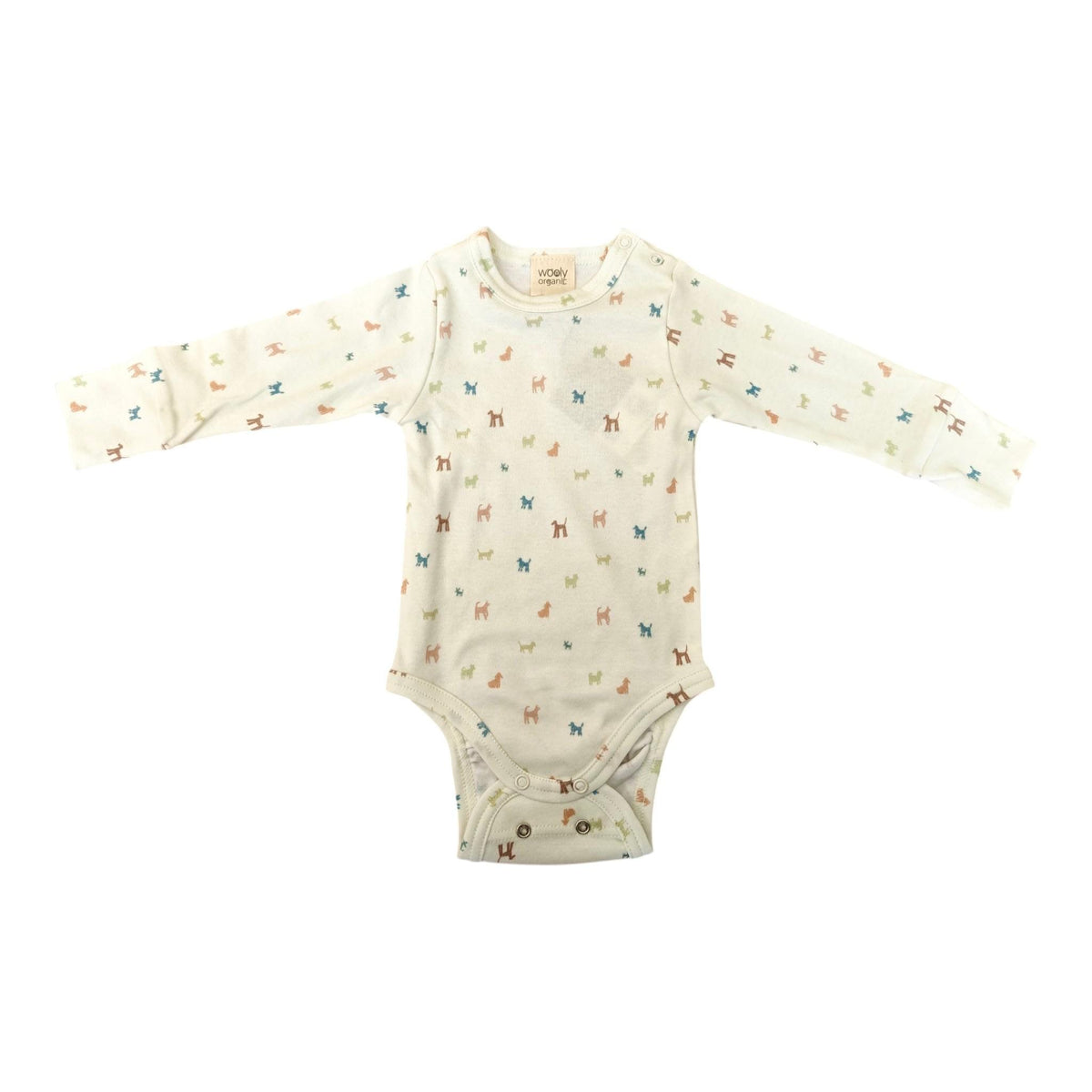 Body Manica Lunga con Fantasia di Cani Wooly Organic - Neonati