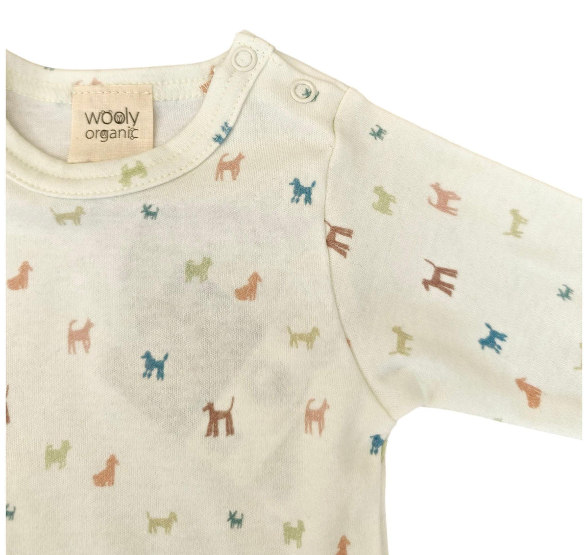 Body Manica Lunga con Fantasia di Cani Wooly Organic - Neonati