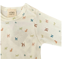 Body Manica Lunga con Fantasia di Cani Wooly Organic - Neonati