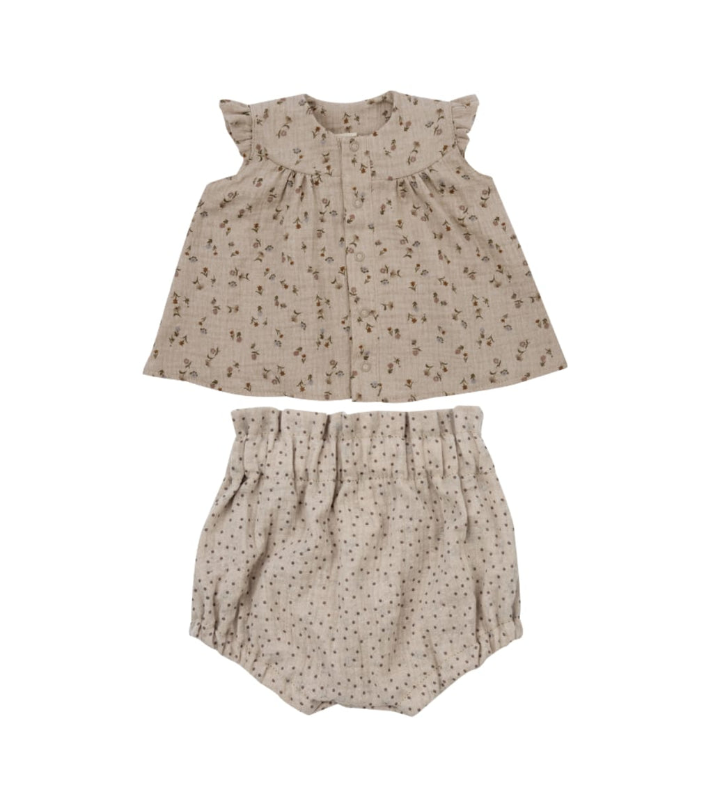 Corredo Nascita Muslin Blouse With Bloomers - Gots Wooly Organic - Neonata