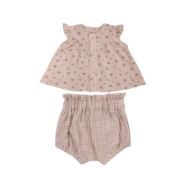 Corredo Nascita Muslin Blouse With Bloomers - Gots Wooly Organic - Neonata