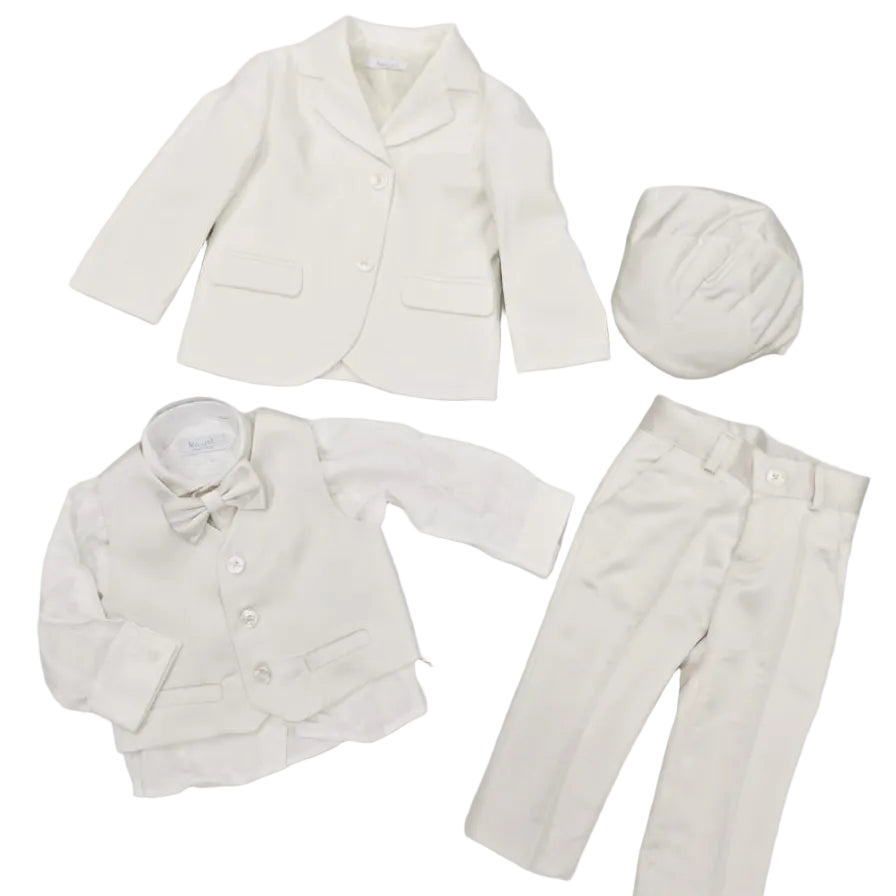 Completo Batteimale Klaiadi- Coppola, Giacca Panciotto, Camicia e Pantalone Klai