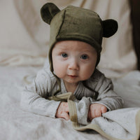Cappello in Velluto con Orecchie Wooly Organic - Neonati