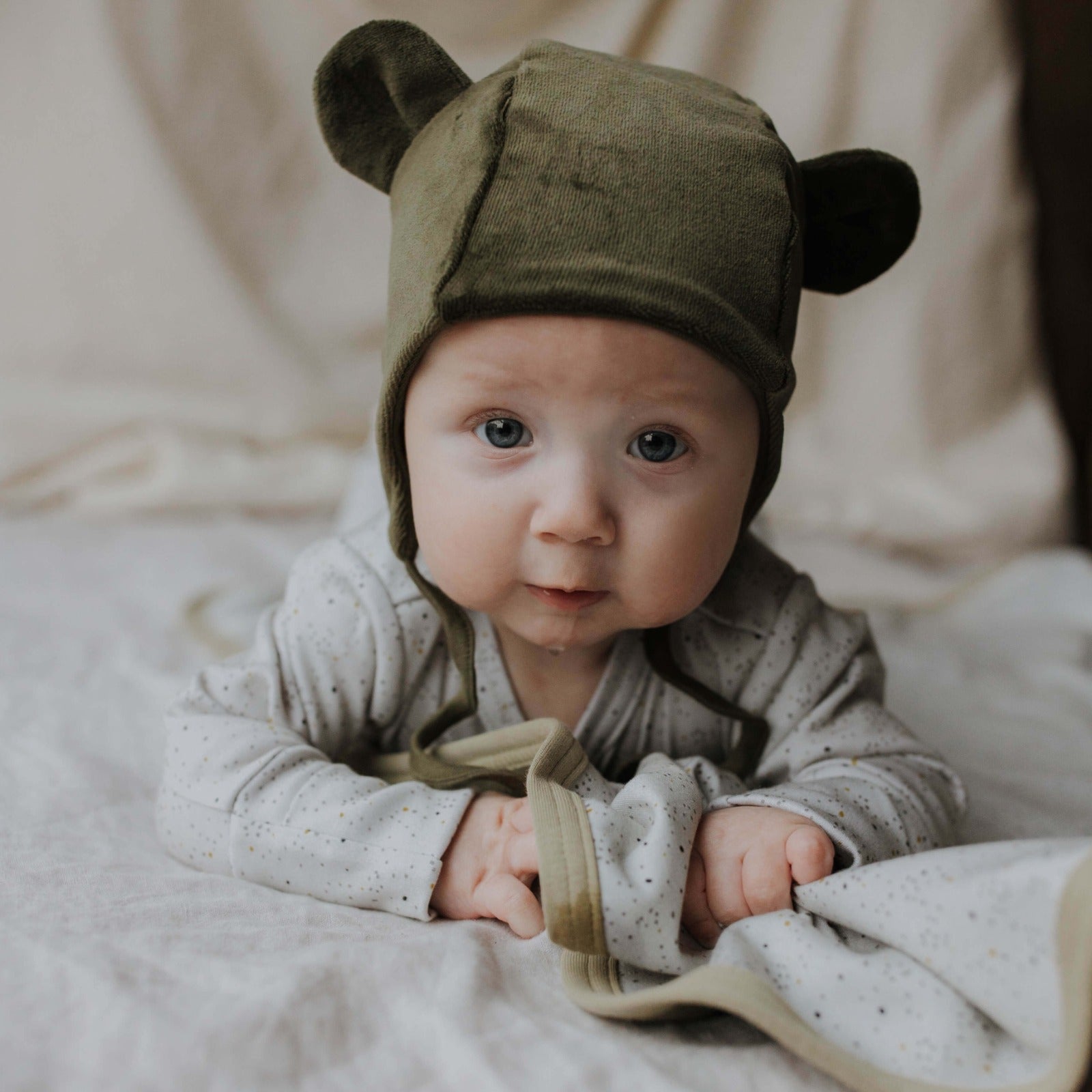 Cappello in Velluto con Orecchie Wooly Organic - Neonati