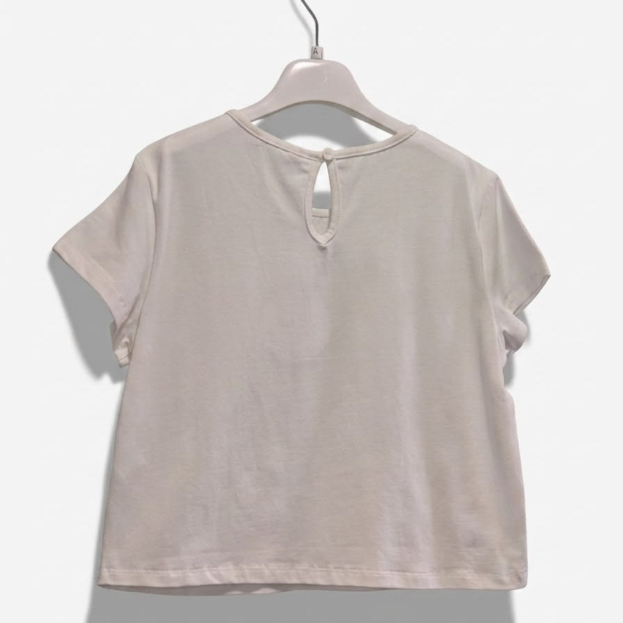 T-shirt con Fiori in Tulle Celesti Alice Pi - Ragazza