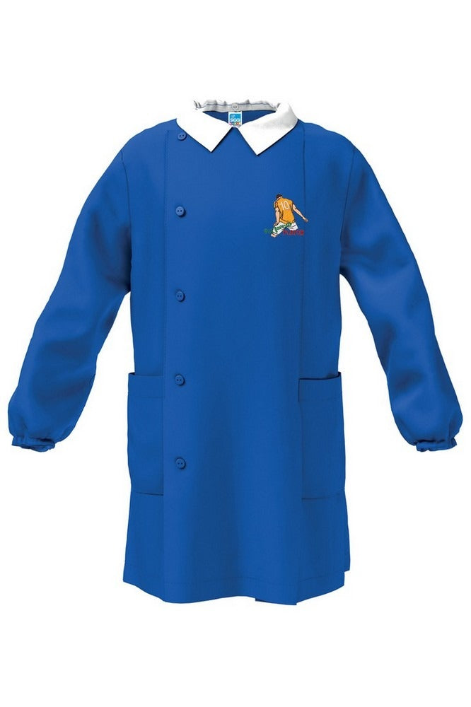 Grembiule Bottoni Scuola Maschio con Ricamo Calciatore Player 10 - Bambino