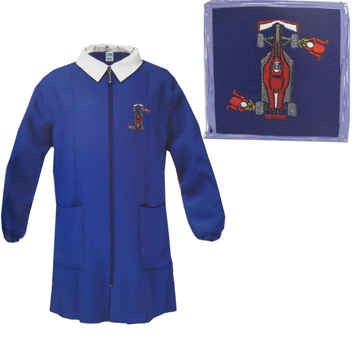 Grembiule Cerniera Scuola Maschio con Ricamo Formula 1 - Bambino