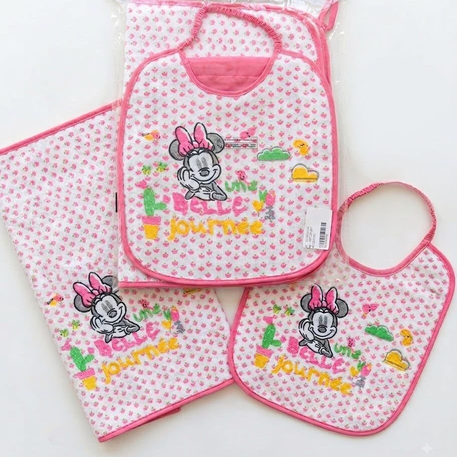 Set Asilo Bimba 3 Pz Disney Bavetta+tovaglietta+sacchetto