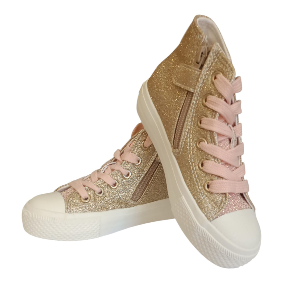 Scarpe Naturino Ylfas. Glitter/glitter Fabric Platinum-cipria - Bambina