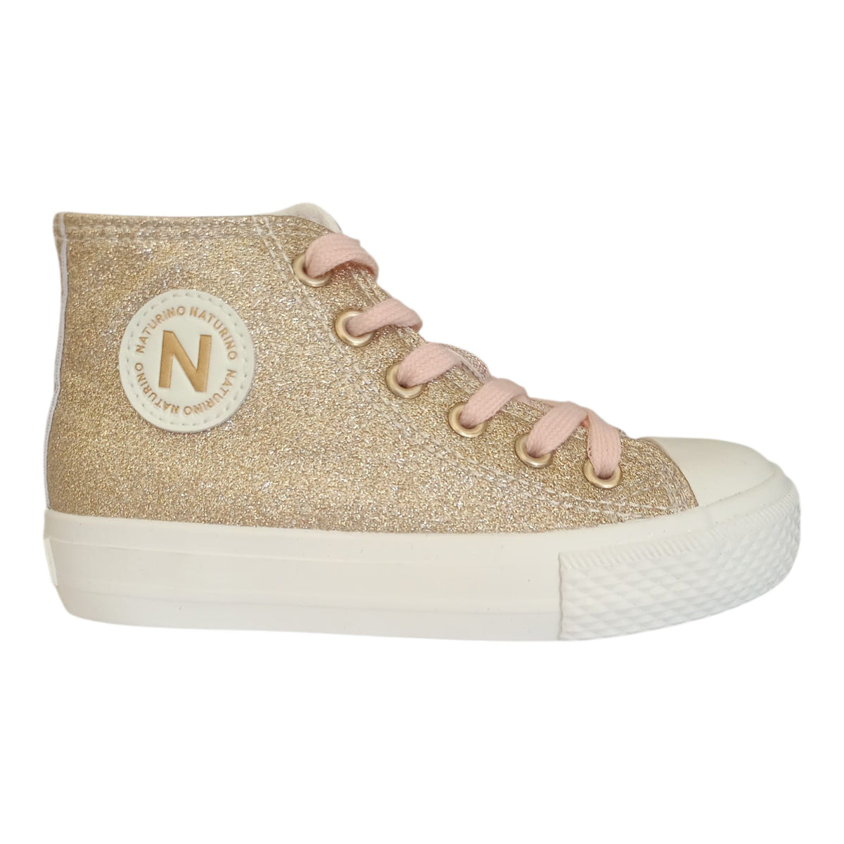 Scarpe Naturino Ylfas. Glitter/glitter Fabric Platinum-cipria - Bambina