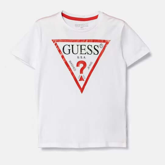 T-shirt Manica Corta con Stampa e Logo Guess - Bambino
