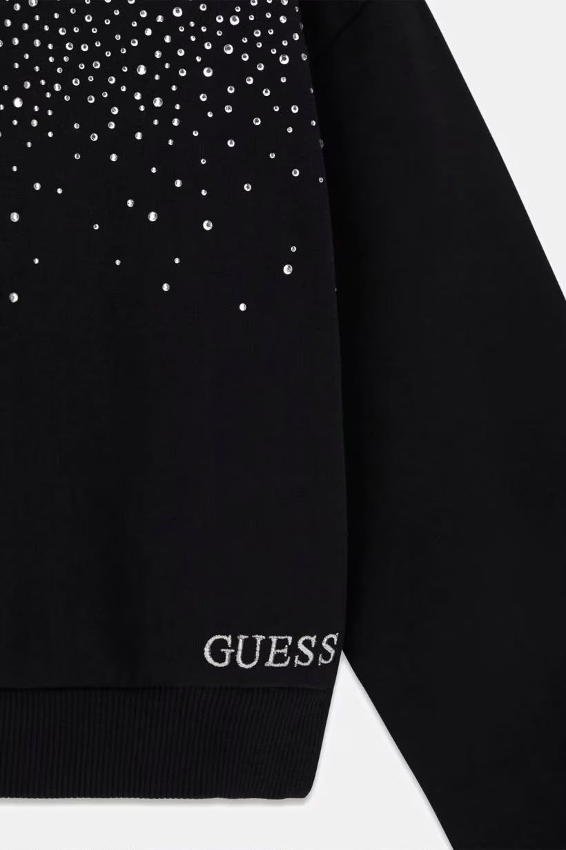 Felpa Cropped con Strass Guess - Ragazza