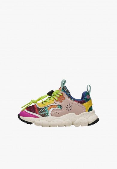 Scarpe Doi Junior. E-calf/knitted Art Fuchsia-taupe-zucca-multi Flower Mountain