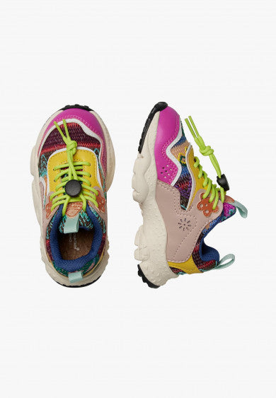 Scarpe Doi Junior. E-calf/knitted Art Fuchsia-taupe-zucca-multi Flower Mountain