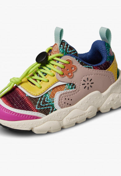 Scarpe Doi Junior. E-calf/knitted Art Fuchsia-taupe-zucca-multi Flower Mountain