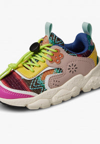 Scarpe Doi Junior. E-calf/knitted Art Fuchsia-taupe-zucca-multi Flower Mountain