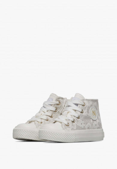 Scarpe Naturino Ylfas. Embroidered Fabric White - Bambina