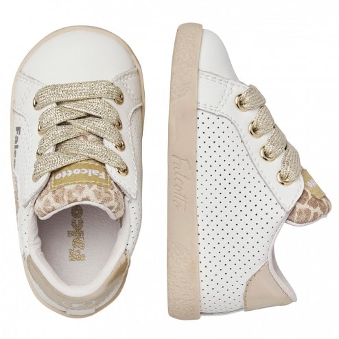 Scarpe Falcotto Alnoite 2. Calf/calf Perf./glitter White-platinum - Bambina