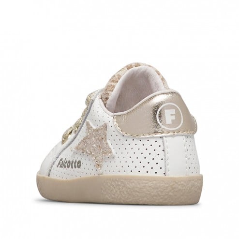 Scarpe Falcotto Alnoite 2. Calf/calf Perf./glitter White-platinum - Bambina