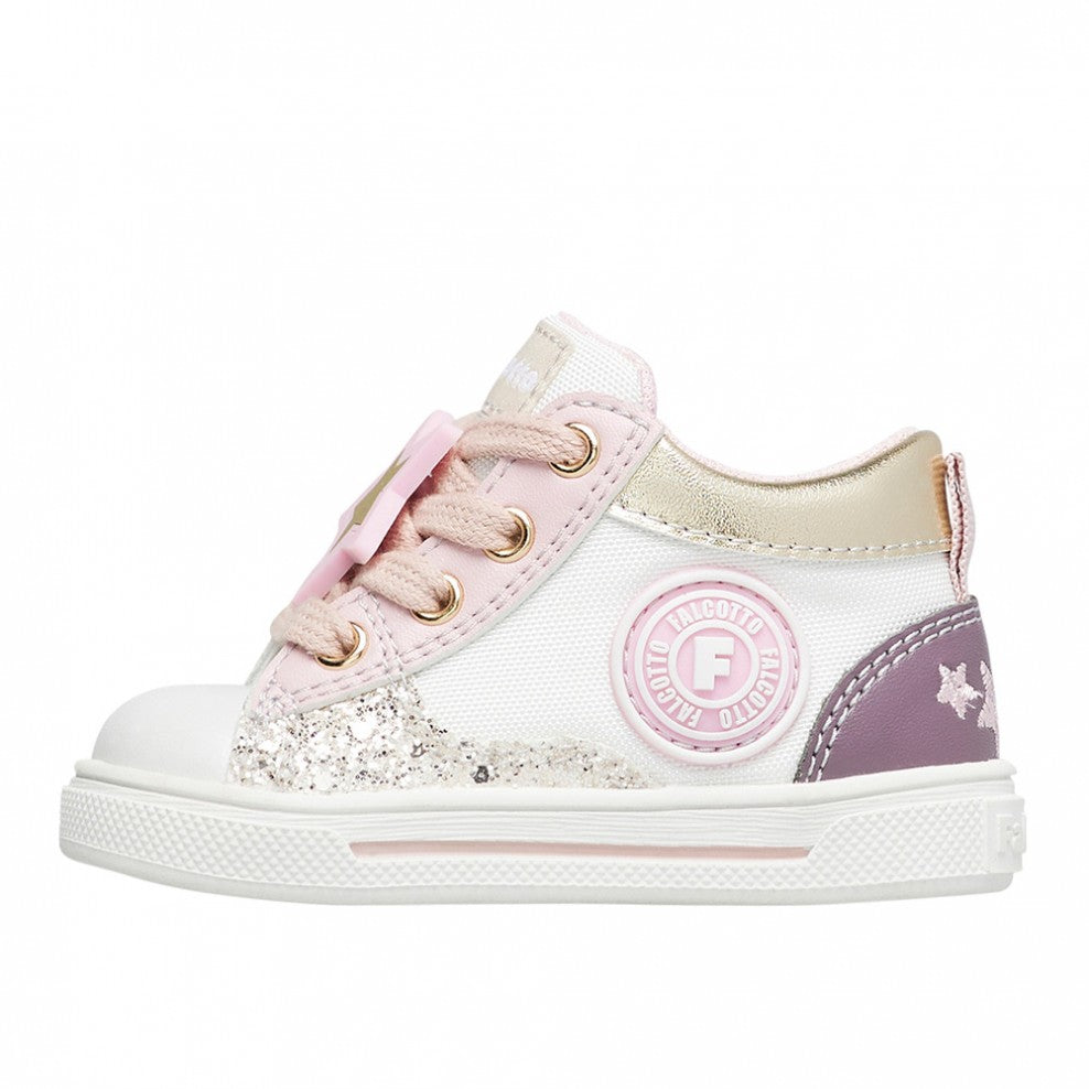 Falcotto Shin Zip. Whitw-pink-platinum