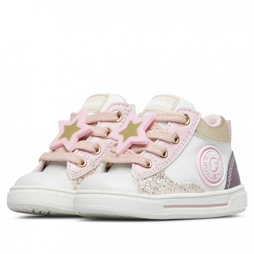 Falcotto Shin Zip. Whitw-pink-platinum