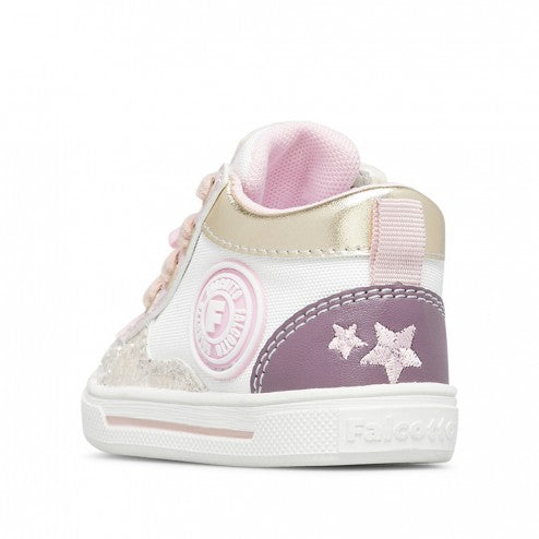 Falcotto Shin Zip. Whitw-pink-platinum