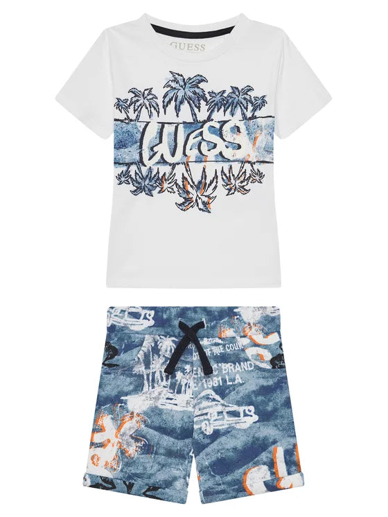 Set Ss T-shirt+activ Guess - Bambino