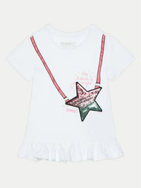 T-shirt Manica Corta Guess con Stella Neonata-bambina