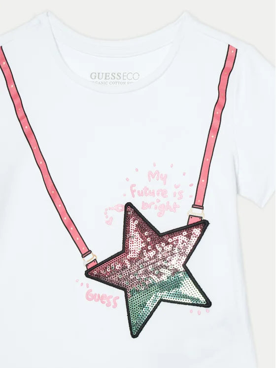 T-shirt Manica Corta Guess con Stella Neonata-bambina