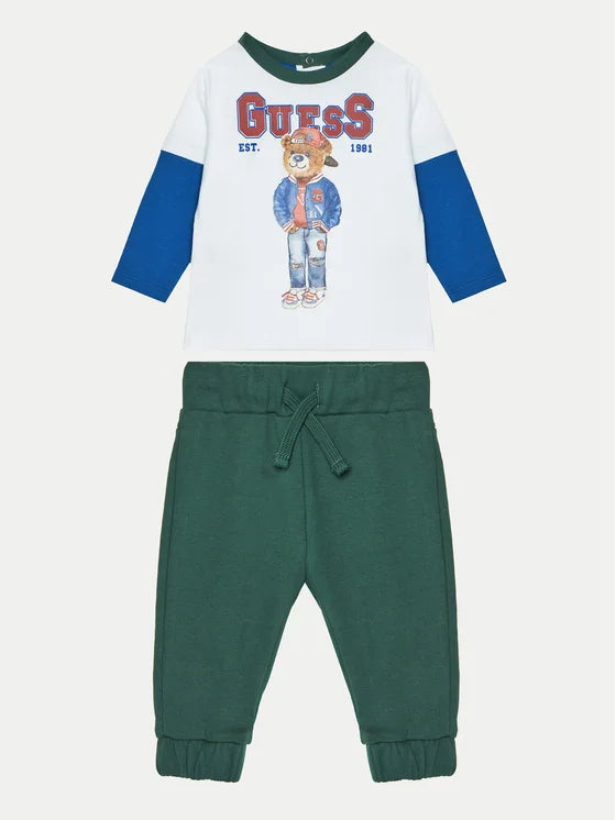 Set Ls T-shirt+activ Guess - Neonato