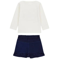 Set Ls T-shirt+knitdenim Skirt Guess - Neonata
