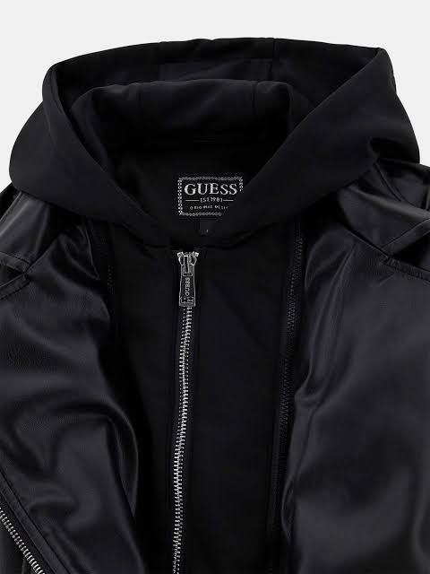 Giacche e capispalla Pu Hooded Ls Jacket W/zip Guess - Bambina