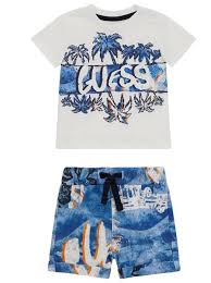 Set Ss T-shirt+activ Guess - Bambino