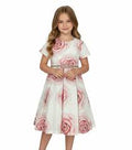 Abito Stampa Rose Grandi Scollato Dietro Alice Pi - Bambina