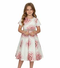 Abito Stampa Rose Grandi Scollato Dietro Alice Pi - Bambina
