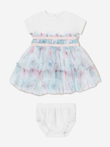 Abito da Cerimonia con Tulle Decorato con Farfalle Guess - Bambina