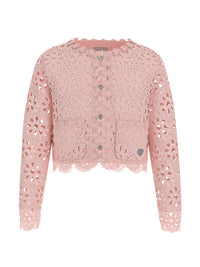 Lace Ls Blazer_cerem Giacchino Traforato Rosa Cipria Guess - Bambina