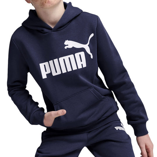 Felpa Blu Felpata della Puma con Cappuccio e Logo Frontale- Unisex Adidas