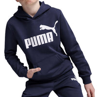 Felpa Blu Felpata della Puma con Cappuccio e Logo Frontale- Unisex Adidas