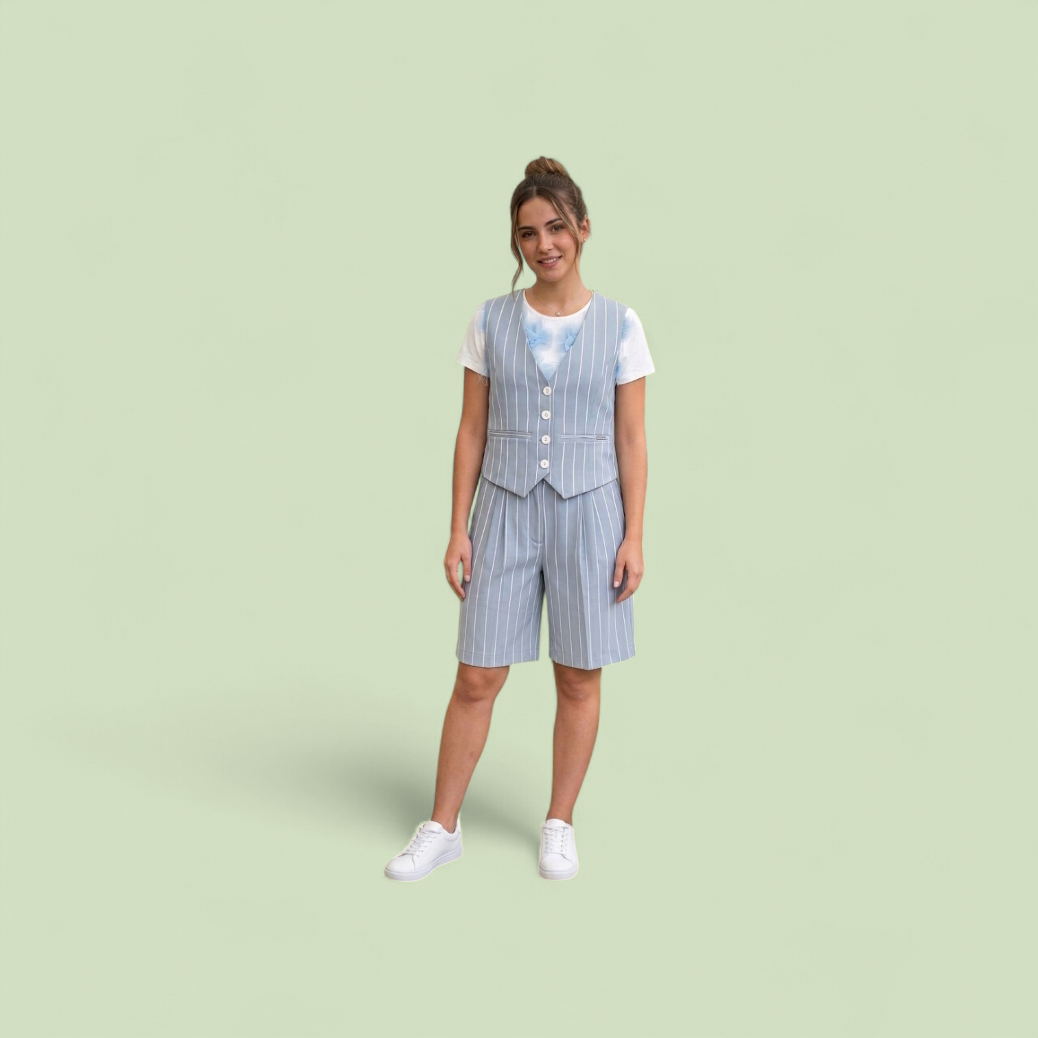 COMPLETO ALICE PI COMPOSTO DA T-SHIRT CON ROUGE+ GILET + BERMUDA